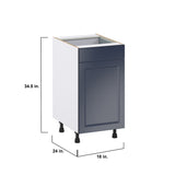 Hugo&Borg Lorette 18-in W x 34.5-in H x 24-in D Navy Blue 2-Drawers Pull-out Cabinet Base Fully Assembled Cabinet (Recessed Panel Style)