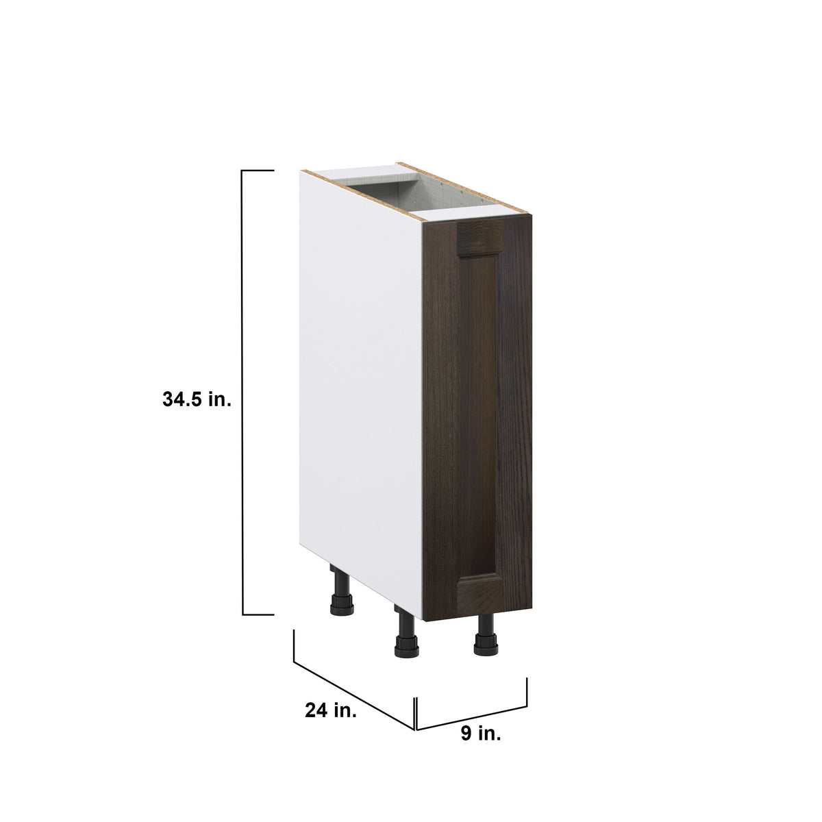 Hugo&Borg Montclaire 9-in W x 34.5-in H x 25-in D Wood 1-Drawer Pull-out Cabinet Base Fully Assembled Cabinet (Recessed Panel Style)