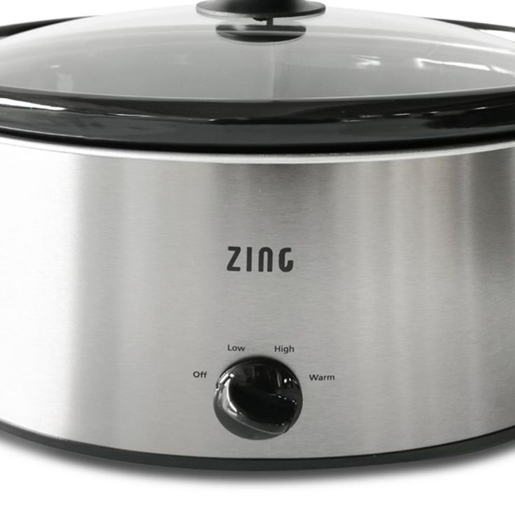 8 Qt. Oval Stainless Steel Slow Cooker with Glass Lid