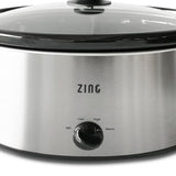 8 Qt. Oval Stainless Steel Slow Cooker with Glass Lid