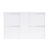 WELLFOR ART Solid Wood 55-in x 35-in Surface Mount White Mirrored Soft Close Medicine Cabinet