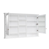 WELLFOR ART Solid Wood 55-in x 35-in Surface Mount White Mirrored Soft Close Medicine Cabinet