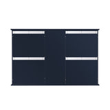 WELLFOR ART Solid Wood 55-in x 35-in Surface Mount Navy Blue Mirrored Soft Close Medicine Cabinet