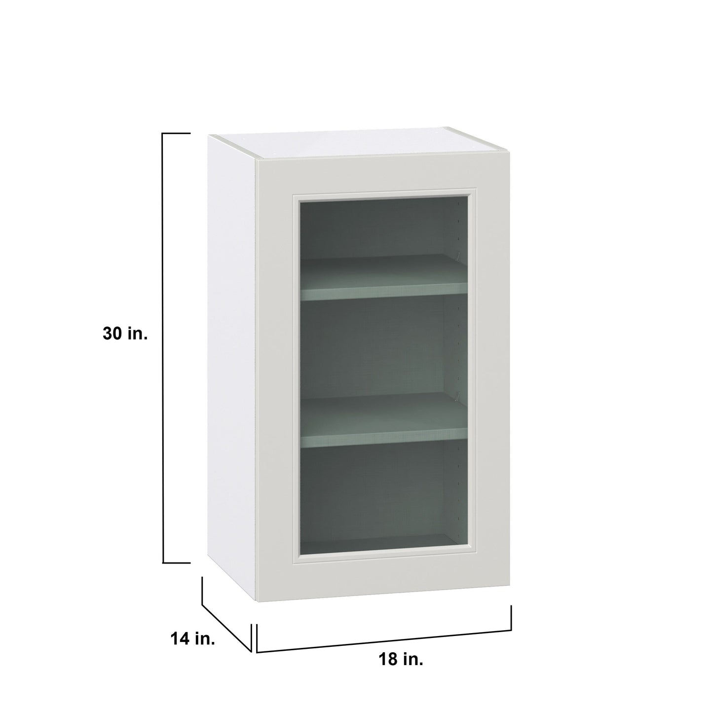 Hugo&Borg Belcourt 18-in W x 30-in H x 14-in D Gray Painted Wall Fully Assembled Cabinet (Recessed Panel Shaker Door Style)