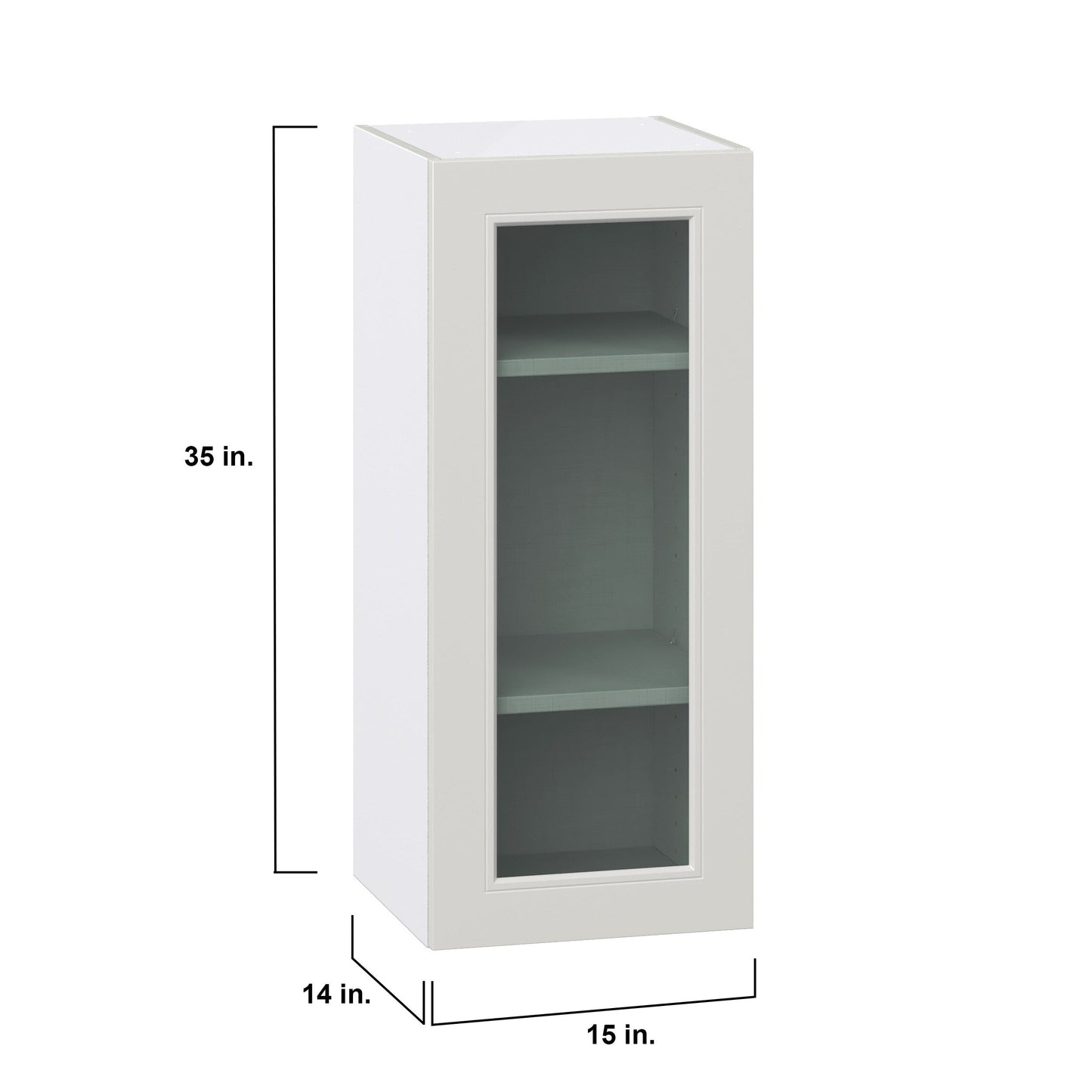 Hugo&Borg Belcourt 15-in W x 35-in H x 14-in D Gray Painted Wall Fully Assembled Cabinet (Recessed Panel Shaker Door Style)
