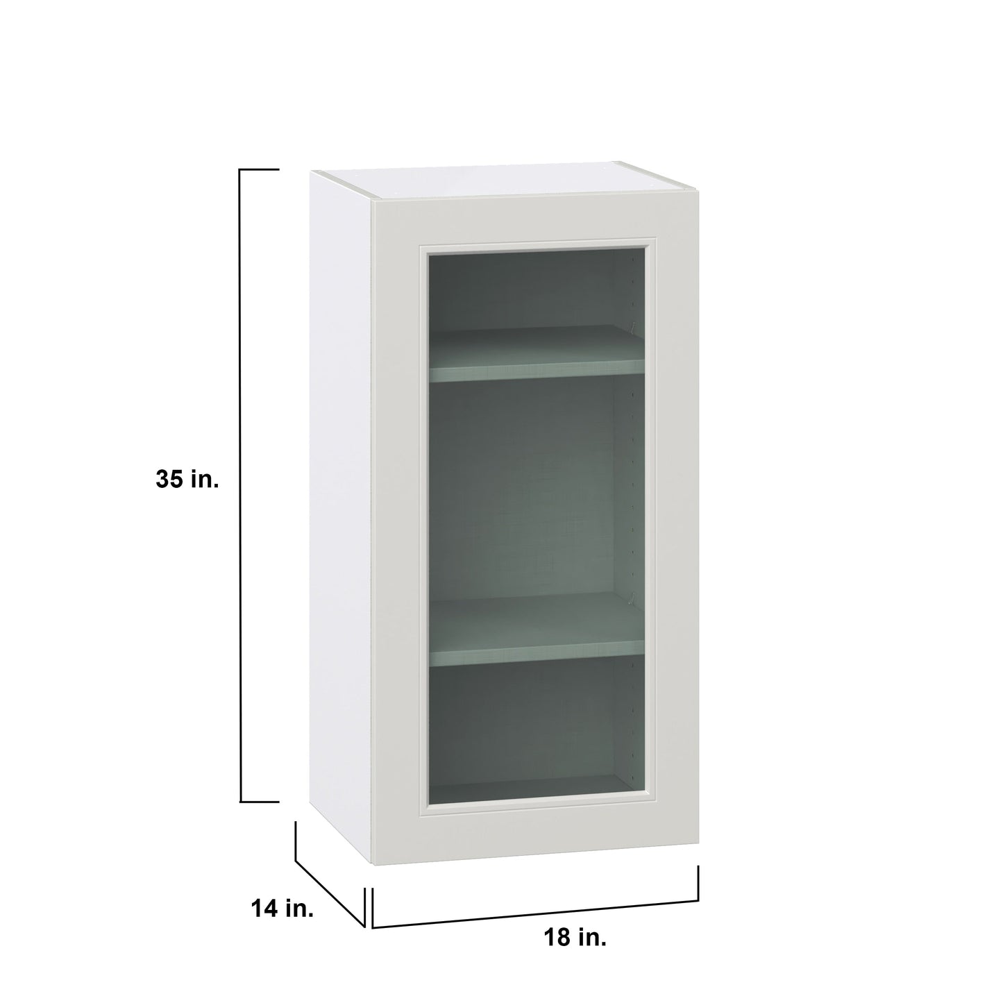 Hugo&Borg Belcourt 18-in W x 35-in H x 14-in D Gray Painted Wall Fully Assembled Cabinet (Recessed Panel Shaker Door Style)