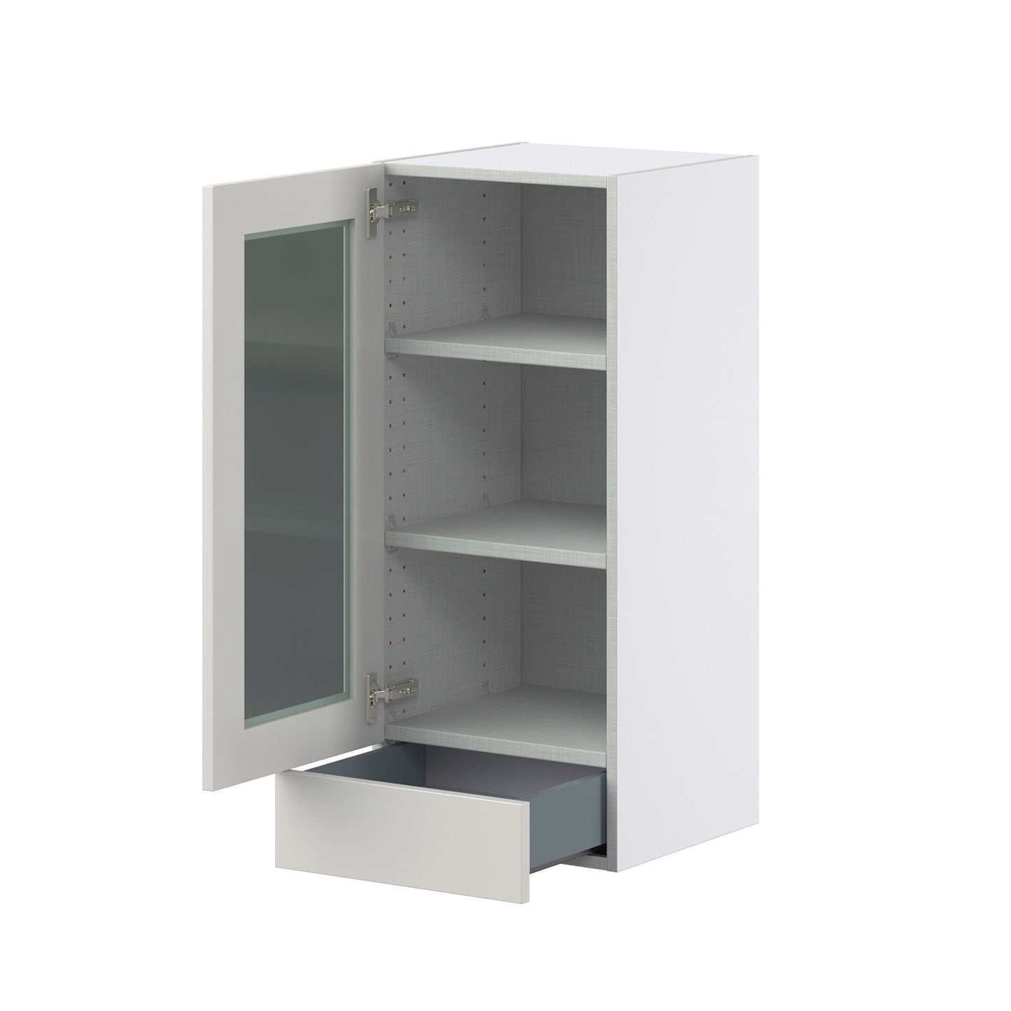 Hugo&Borg Belcourt 15-in W x 35-in H x 14-in D Gray Painted 1-Drawer Wall Fully Assembled Cabinet (Recessed Panel Shaker Style)