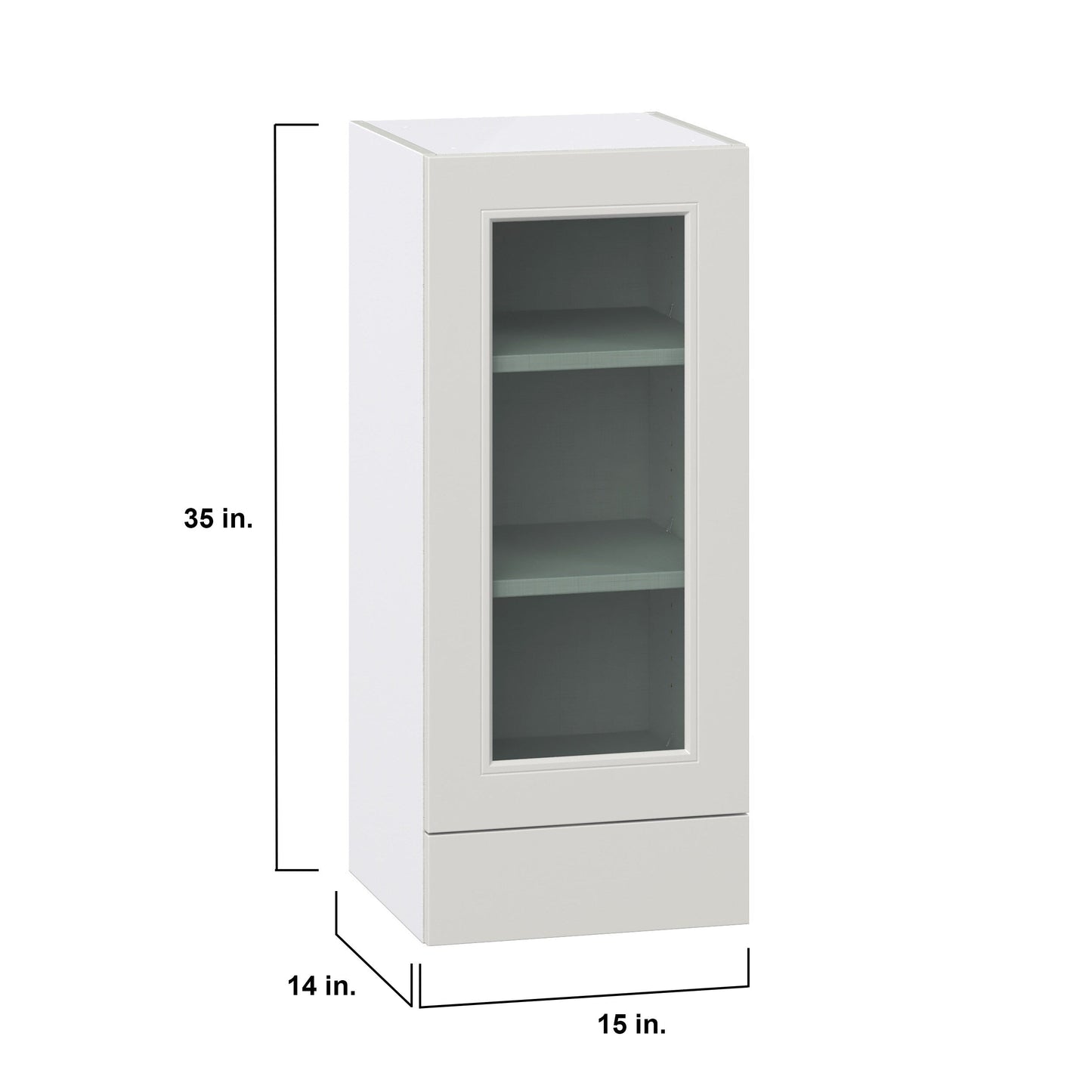 Hugo&Borg Belcourt 15-in W x 35-in H x 14-in D Gray Painted 1-Drawer Wall Fully Assembled Cabinet (Recessed Panel Shaker Style)