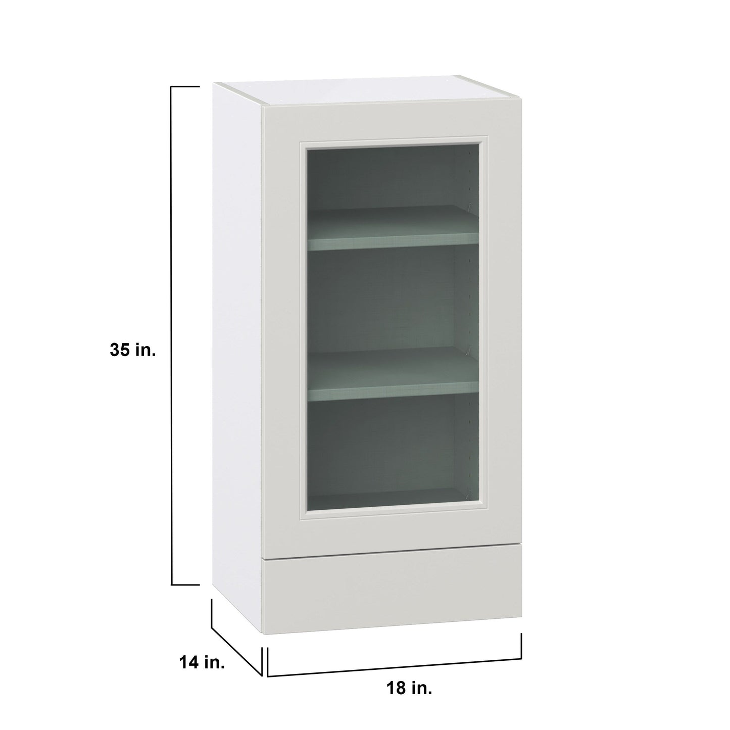 Hugo&Borg Belcourt 18-in W x 35-in H x 14-in D Gray Painted 1-Drawer Wall Fully Assembled Cabinet (Recessed Panel Shaker Style)