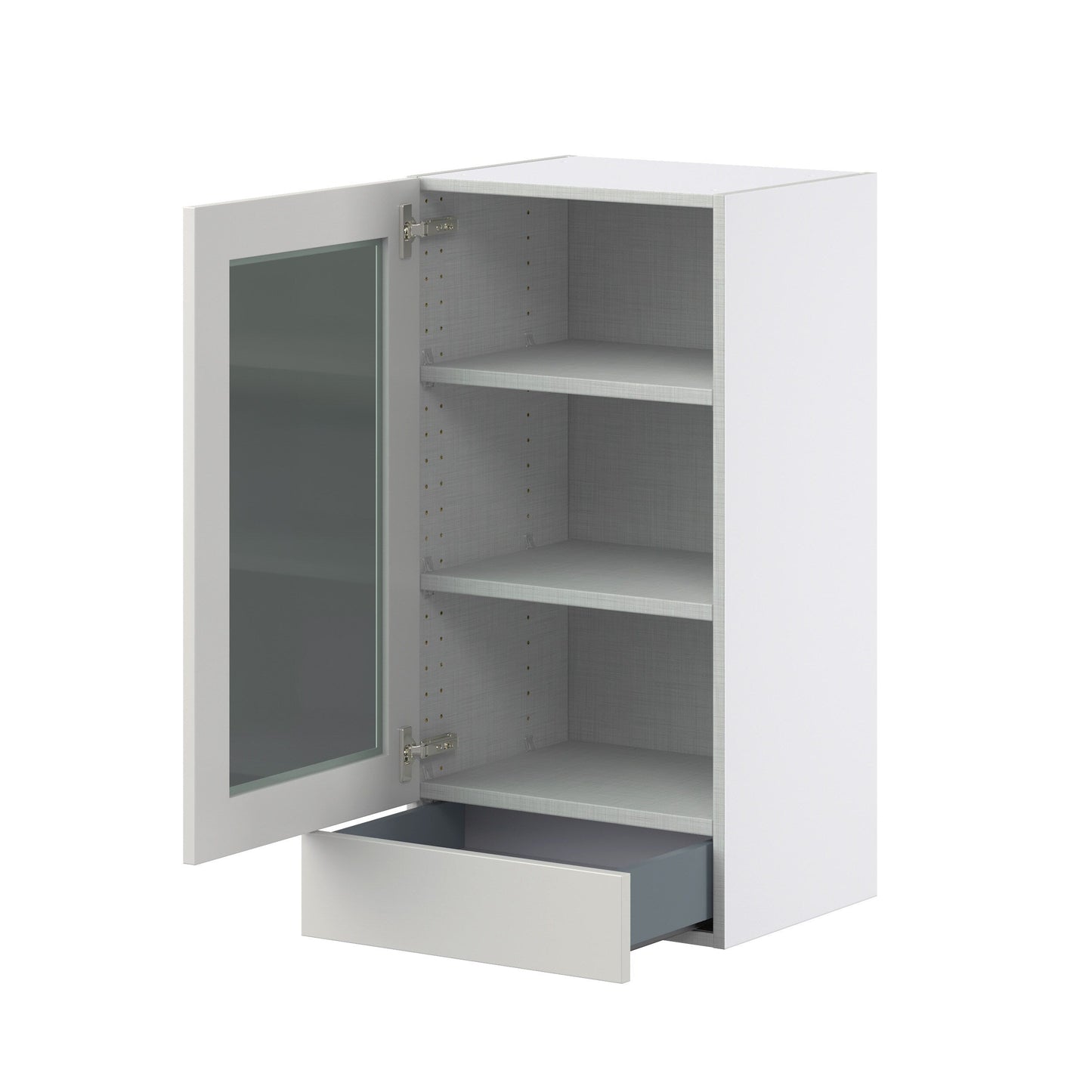 Hugo&Borg Belcourt 18-in W x 35-in H x 14-in D Gray Painted 1-Drawer Wall Fully Assembled Cabinet (Recessed Panel Shaker Style)