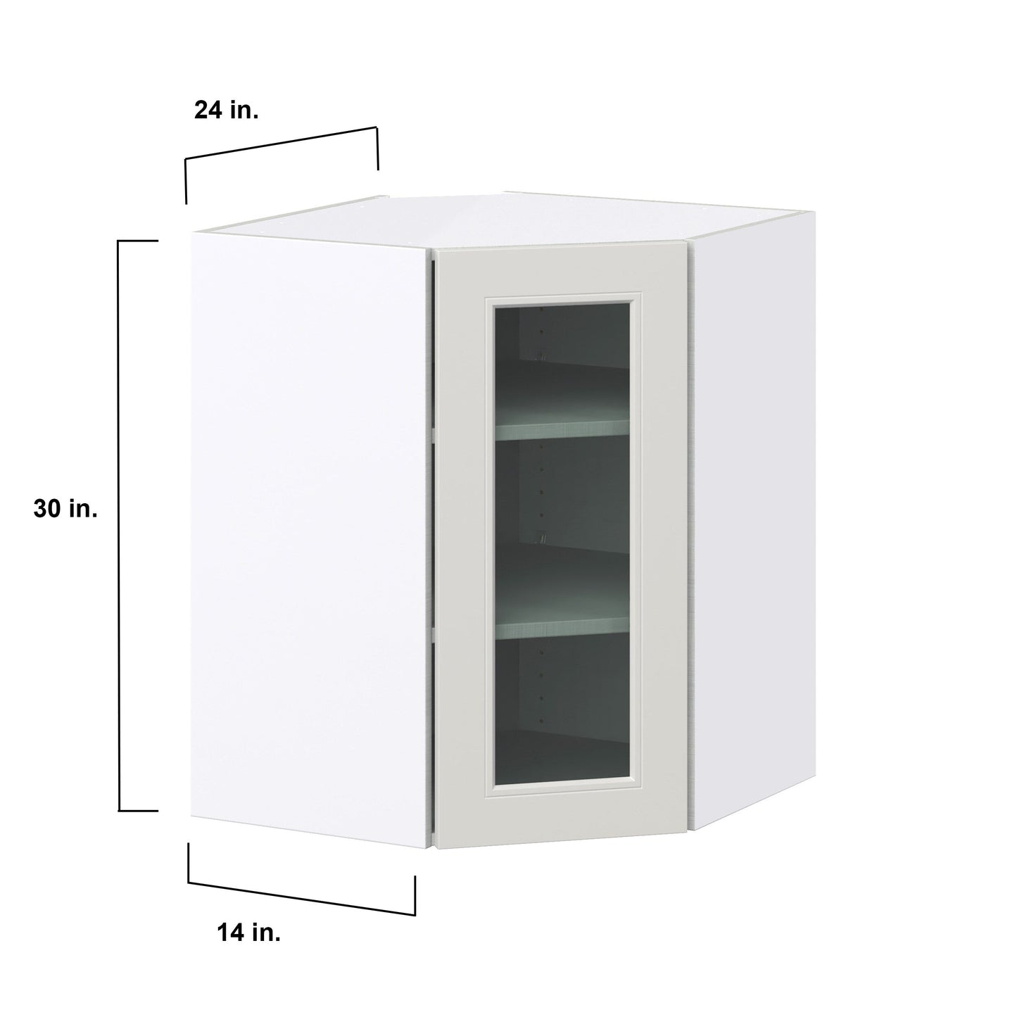 Hugo&Borg Belcourt 24-in W x 30-in H x 14-in D Gray Painted Wall Fully Assembled Cabinet (Recessed Panel Shaker Door Style)