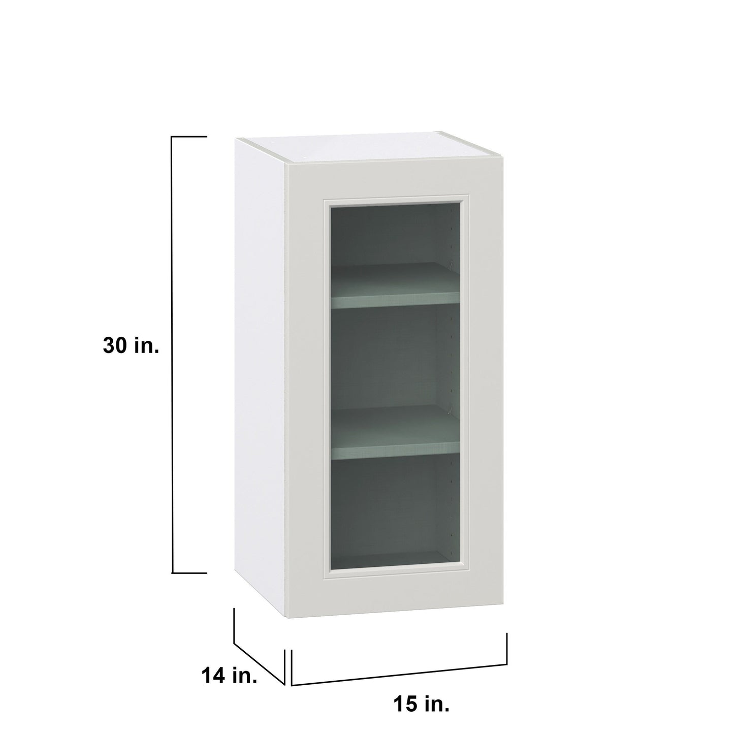 Hugo&Borg Belcourt 15-in W x 30-in H x 14-in D Gray Painted Wall Fully Assembled Cabinet (Recessed Panel Shaker Door Style)