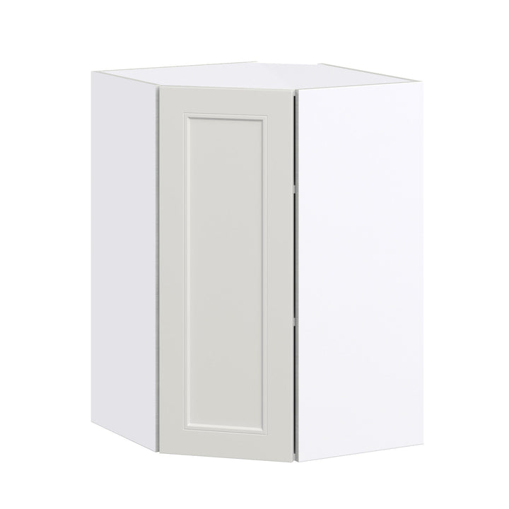 Hugo&Borg Belcourt 24-in W x 35-in H x 14-in D Gray Painted Diagonal Corner Wall Fully Assembled Cabinet (Recessed Panel Shaker Style)