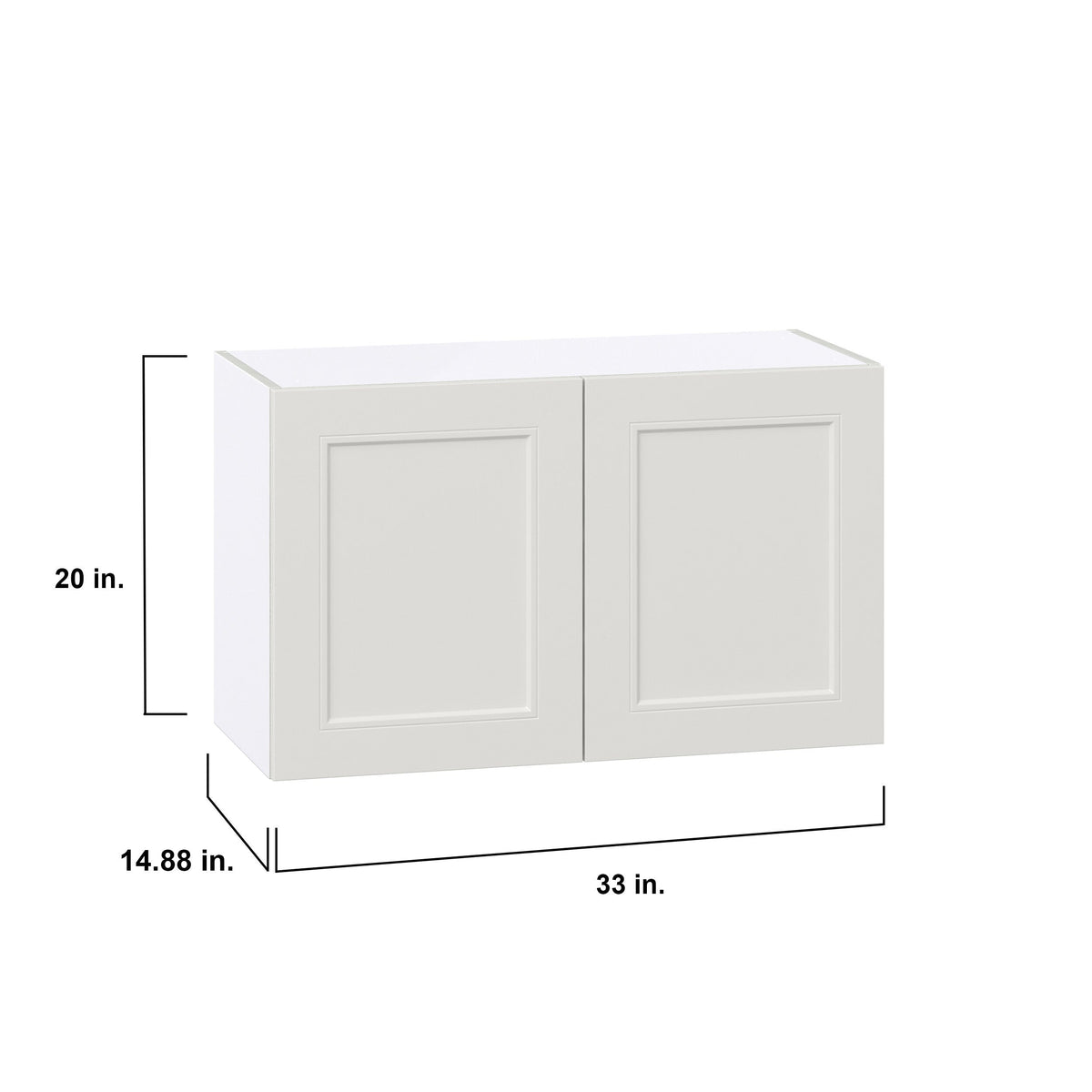 Hugo&Borg Belcourt 33-in W x 20-in H x 14-in D Gray Painted Wall Fully Assembled Cabinet (Recessed Panel Shaker Door Style)