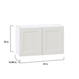 Hugo&Borg Belcourt 33-in W x 20-in H x 14-in D Gray Painted Wall Fully Assembled Cabinet (Recessed Panel Shaker Door Style)