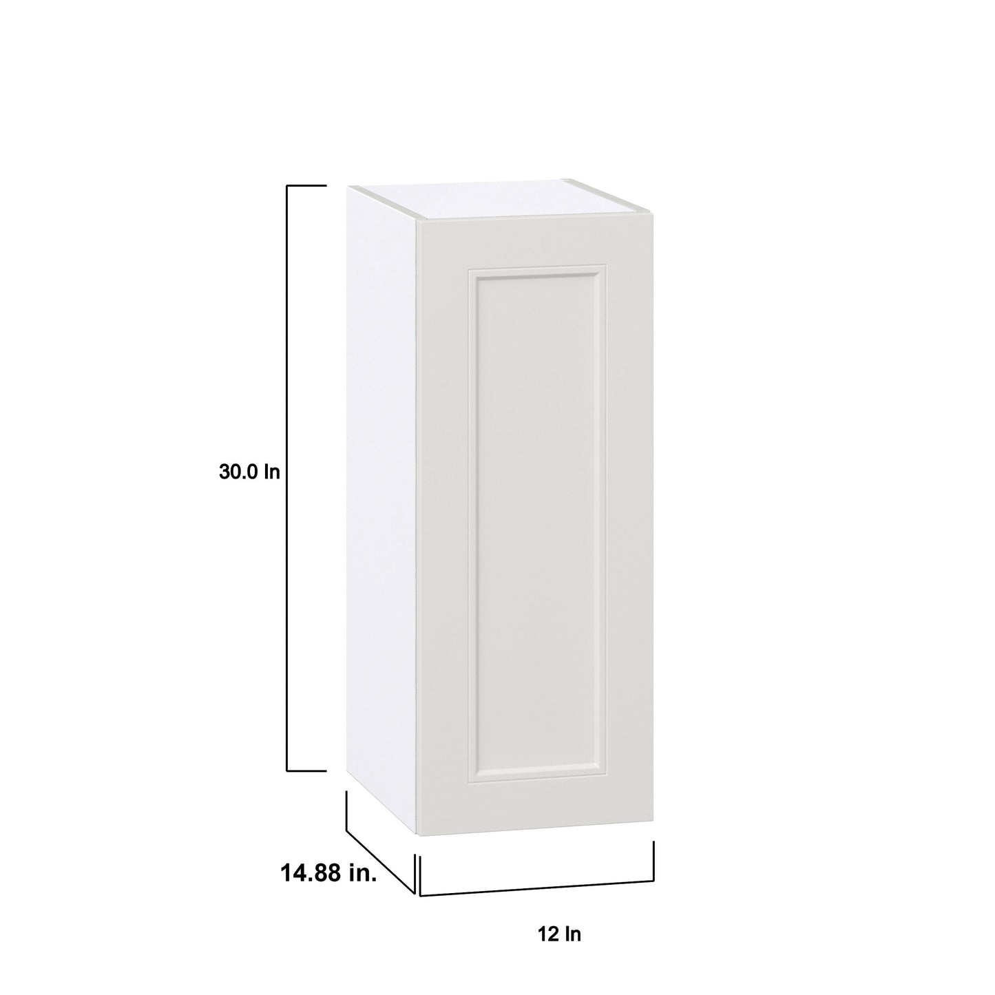 Hugo&Borg Belcourt 12-in W x 30-in H x 14-in D Gray Painted Wall Fully Assembled Cabinet (Recessed Panel Shaker Door Style)