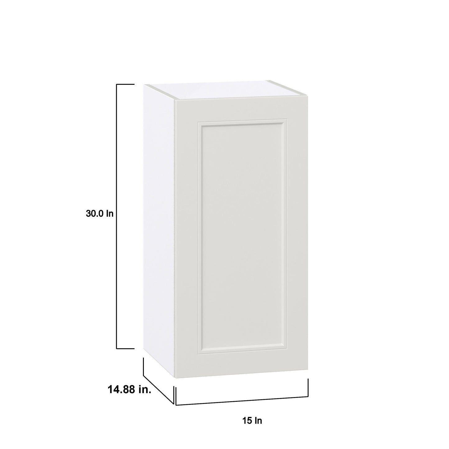 Hugo&Borg Belcourt 15-in W x 30-in H x 14-in D Gray Painted Wall Fully Assembled Cabinet (Recessed Panel Shaker Door Style)