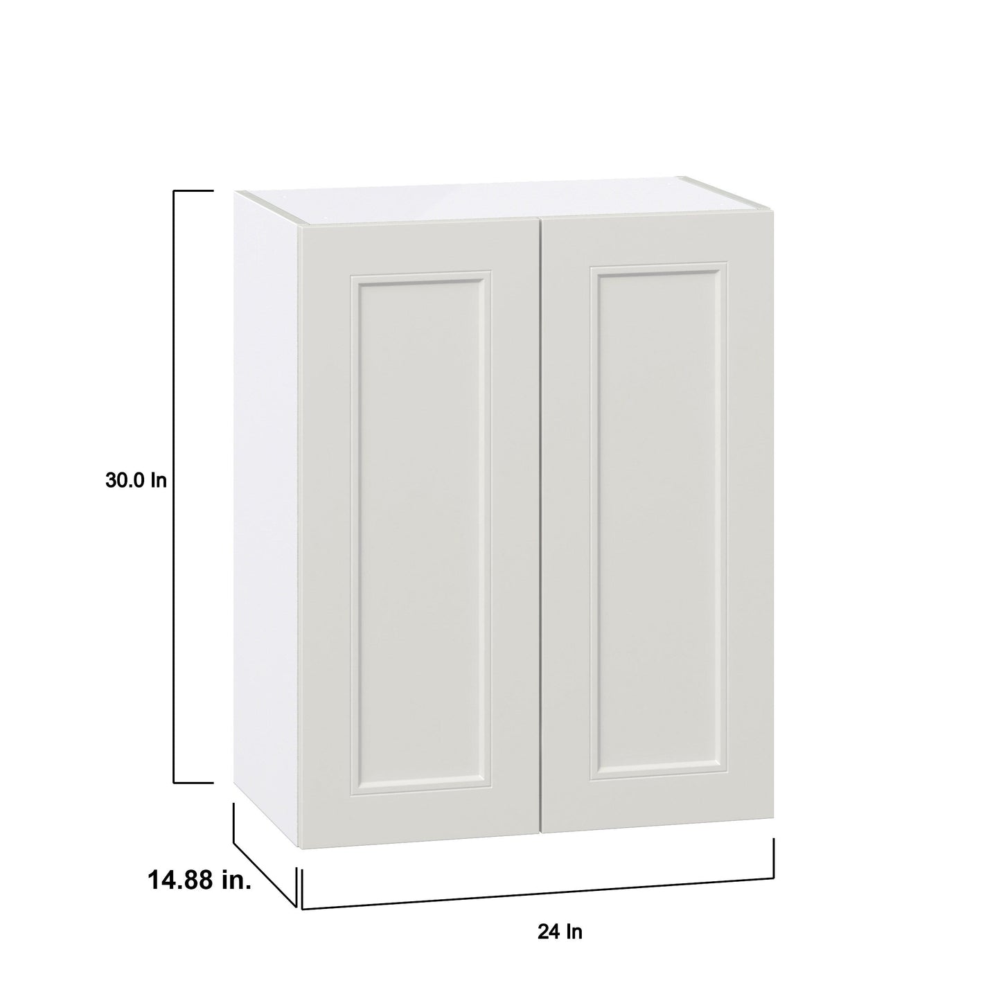 Hugo&Borg Belcourt 24-in W x 30-in H x 14-in D Gray Painted Wall Fully Assembled Cabinet (Recessed Panel Shaker Door Style)