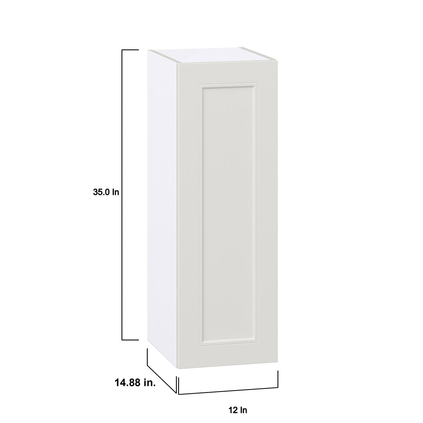 Hugo&Borg Belcourt 12-in W x 35-in H x 14-in D Gray Painted Wall Fully Assembled Cabinet (Recessed Panel Shaker Door Style)