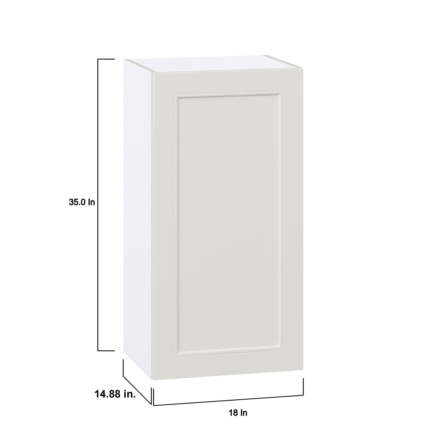 Hugo&Borg Belcourt 18-in W x 35-in H x 14-in D Gray Painted Wall Fully Assembled Cabinet (Recessed Panel Shaker Door Style)