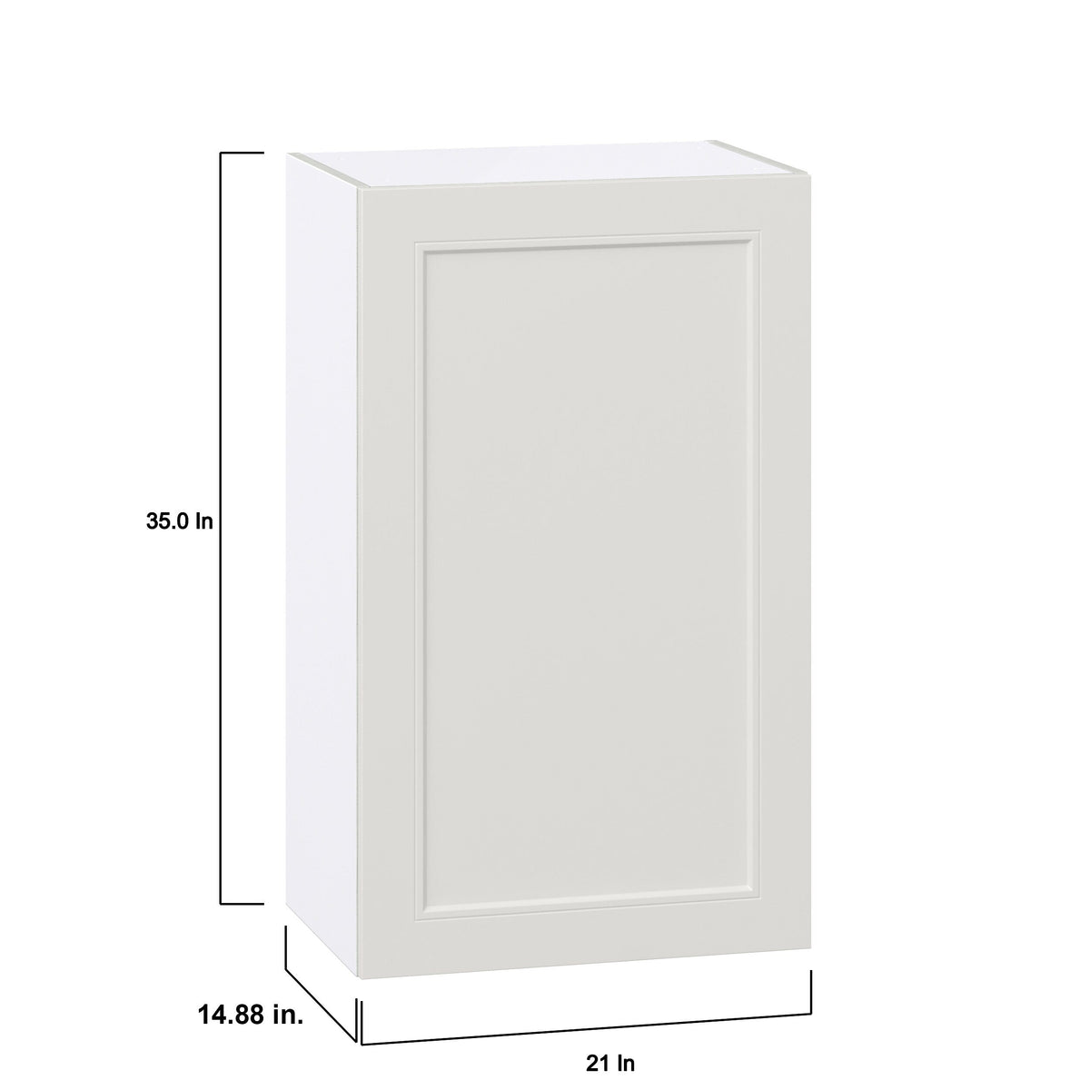 Hugo&Borg Belcourt 21-in W x 35-in H x 14-in D Gray Painted Wall Fully Assembled Cabinet (Recessed Panel Shaker Door Style)
