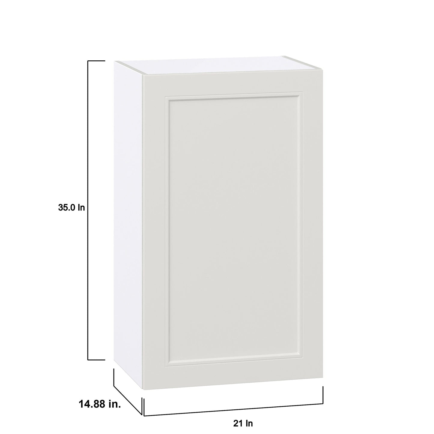 Hugo&Borg Belcourt 21-in W x 35-in H x 14-in D Gray Painted Wall Fully Assembled Cabinet (Recessed Panel Shaker Door Style)