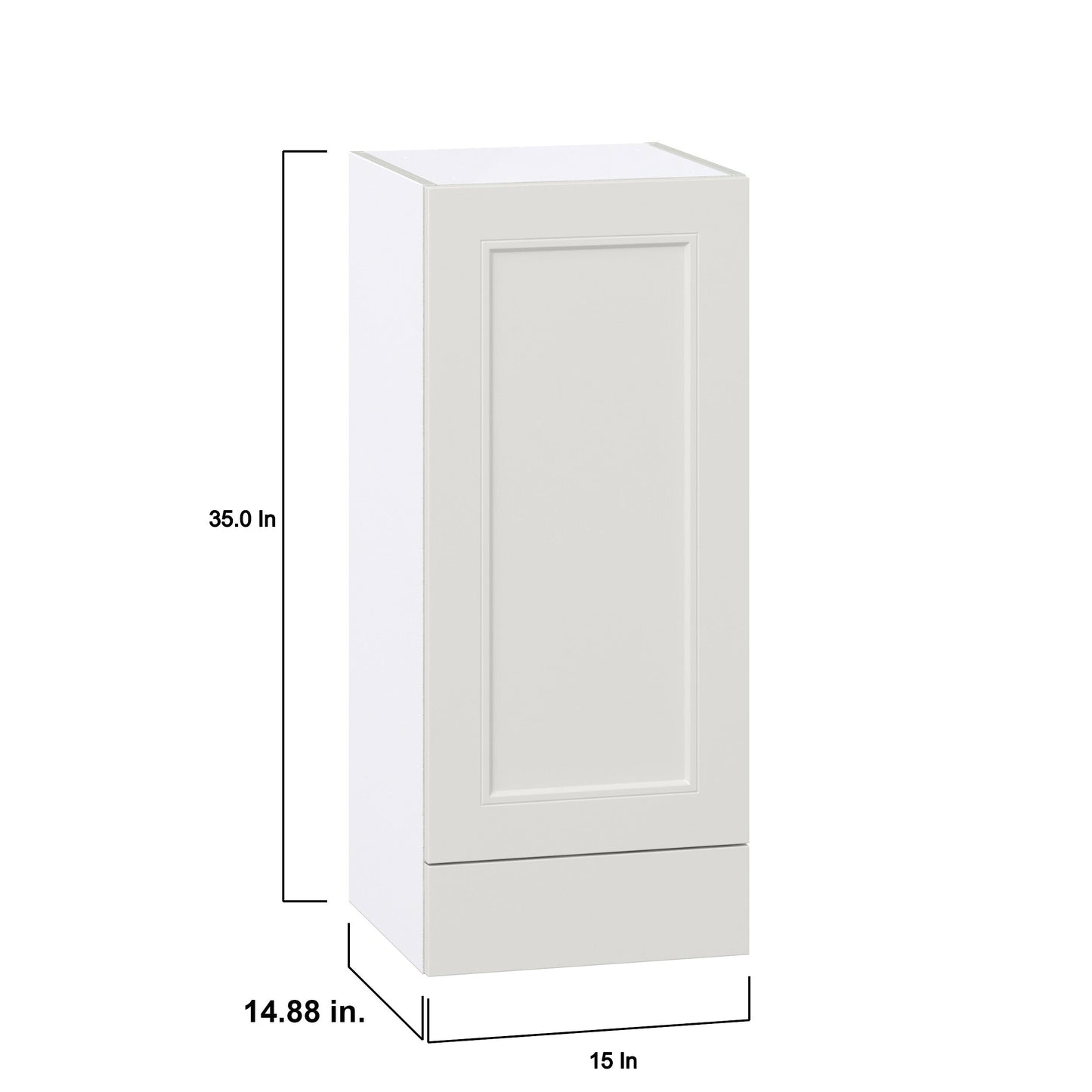 Hugo&Borg Belcourt 15-in W x 35-in H x 14-in D Gray Painted 1-Drawer Wall Fully Assembled Cabinet (Recessed Panel Shaker Style)