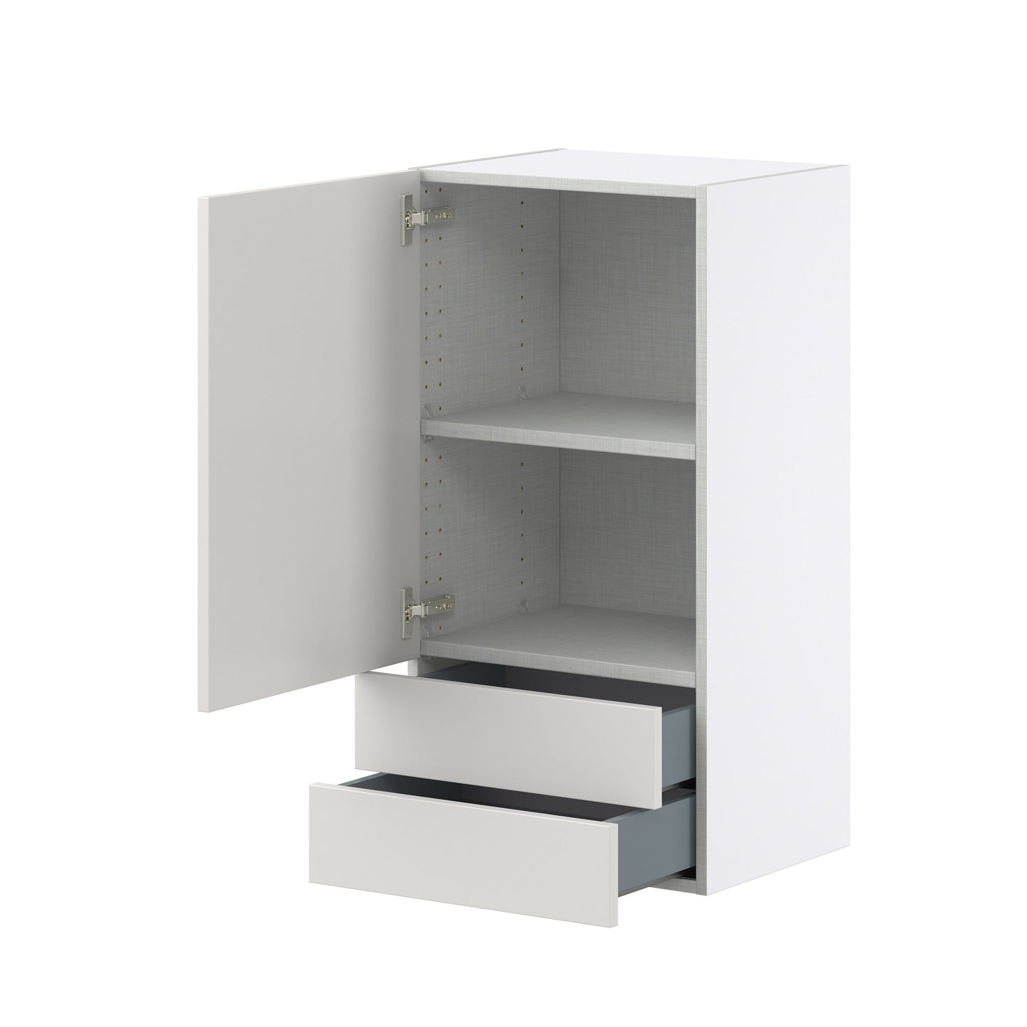 Hugo&Borg Belcourt 18-in W x 35-in H x 14-in D Gray Painted 2-Drawers Wall Fully Assembled Cabinet (Recessed Panel Shaker Style)