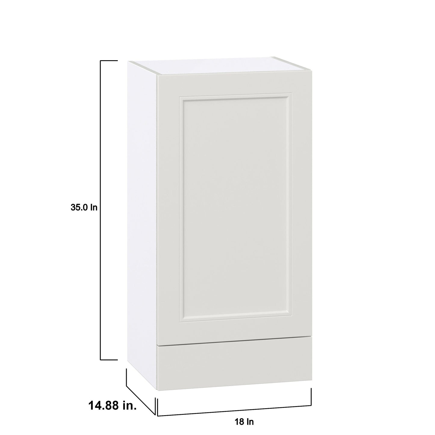 Hugo&Borg Belcourt 18-in W x 35-in H x 14-in D Gray Painted 1-Drawer Wall Fully Assembled Cabinet (Recessed Panel Shaker Style)