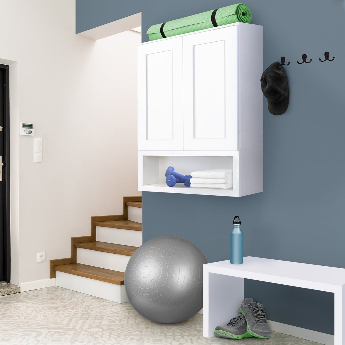 Design House Brookings 15-in W x 24-in H x 12-in D White Maple Wall Fully Assembled Plywood Cabinet (Recessed Panel Shaker Door Style)