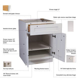 Design House Brookings 18-in W x 34.5-in H x 24-in D White Maple 3-Drawer Base Fully Assembled Plywood Cabinet (Recessed Panel Style)