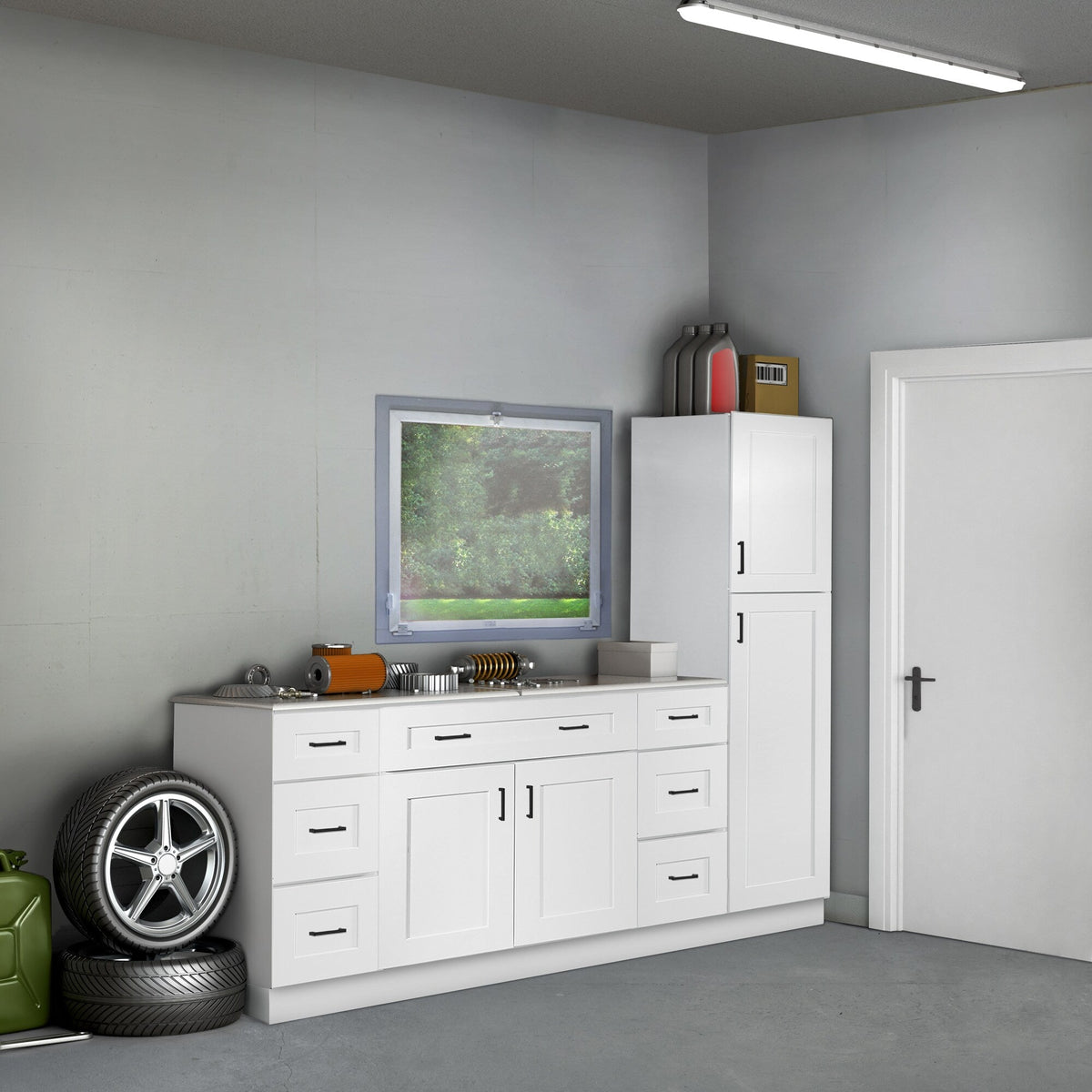 Design House Brookings 24-in W x 12-in H x 12-in D White Maple Wall Ready To Assemble Plywood Cabinet (Recessed Panel Shaker Door Style)