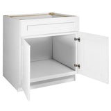 Design House Brookings 33-in W x 34.5-in H x 24-in D White Maple Base Fully Assembled Plywood Cabinet (Recessed Panel Shaker Door Style)