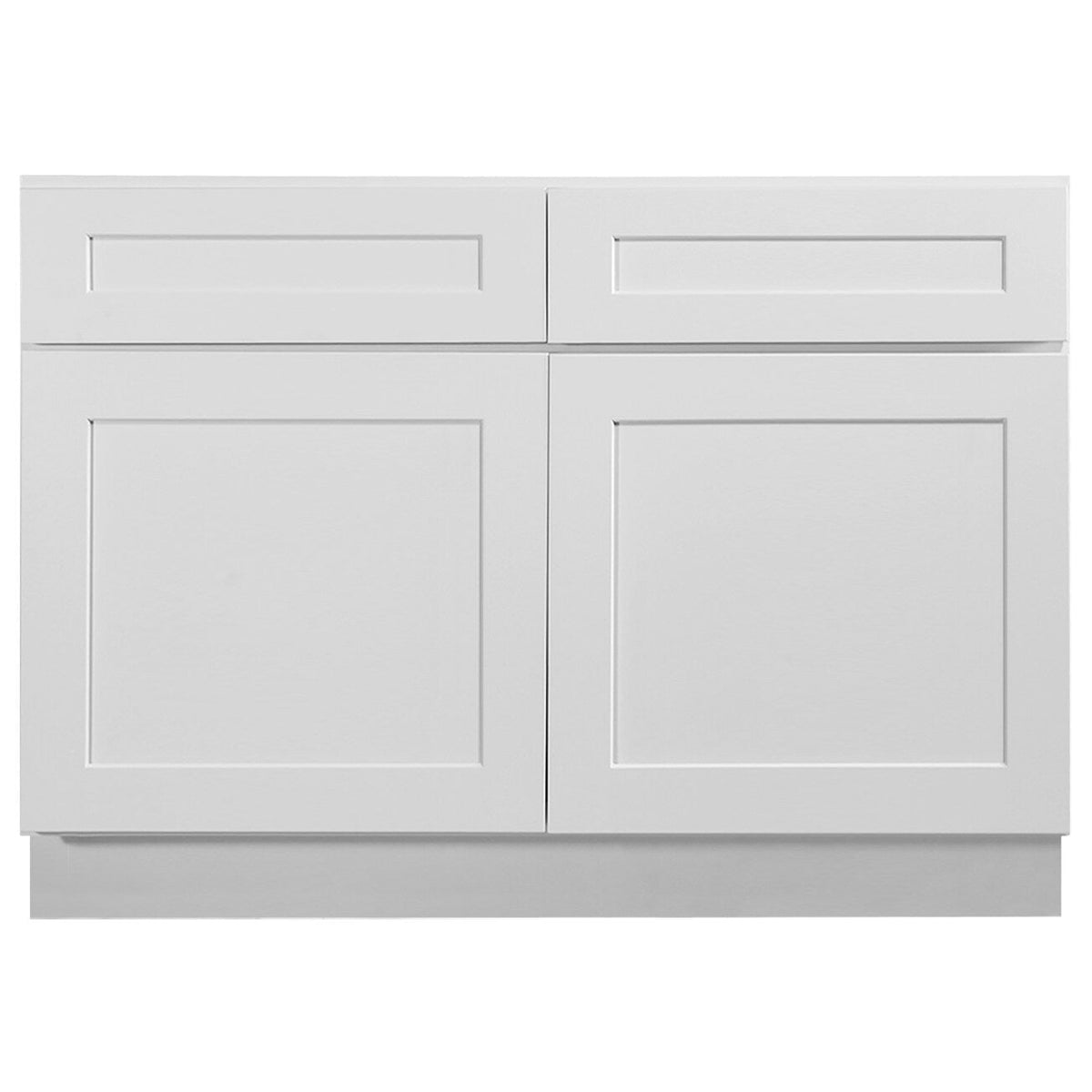 Design House Brookings 48-in W x 34.5-in H x 24-in D White Maple 2-Drawers Base Ready To Assemble Plywood Cabinet (Recessed Panel Shaker Style)