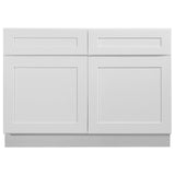 Design House Brookings 48-in W x 34.5-in H x 24-in D White Maple 2-Drawers Base Fully Assembled Plywood Cabinet (Recessed Panel Shaker Style)