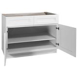 Design House Brookings 48-in W x 34.5-in H x 24-in D White Maple 2-Drawers Base Fully Assembled Plywood Cabinet (Recessed Panel Shaker Style)