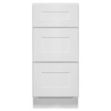 Design House Brookings 15-in W x 34.5-in H x 24-in D White Maple 3-Drawer Base Ready To Assemble Plywood Cabinet (Recessed Panel Style)