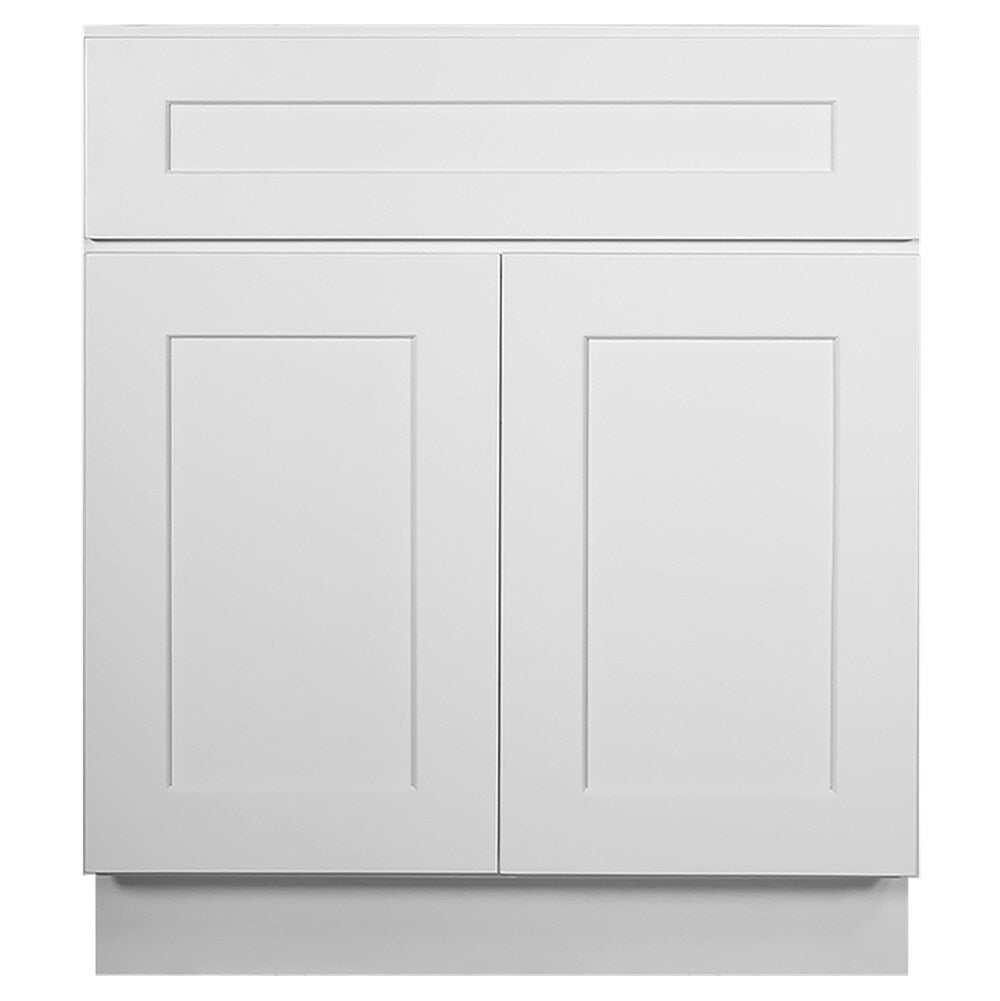 Design House Brookings 30-in W x 34.5-in H x 24-in D White Maple Lazy Susan 1-Drawer Base Fully Assembled Plywood Cabinet (Recessed Panel Shaker Style)