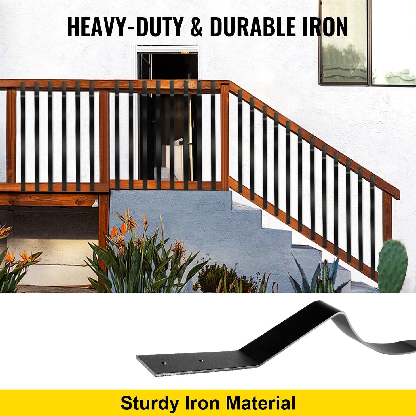 VEVOR Classic Composite Series 1-in x 1-in x 3-ft Iron Deck Post