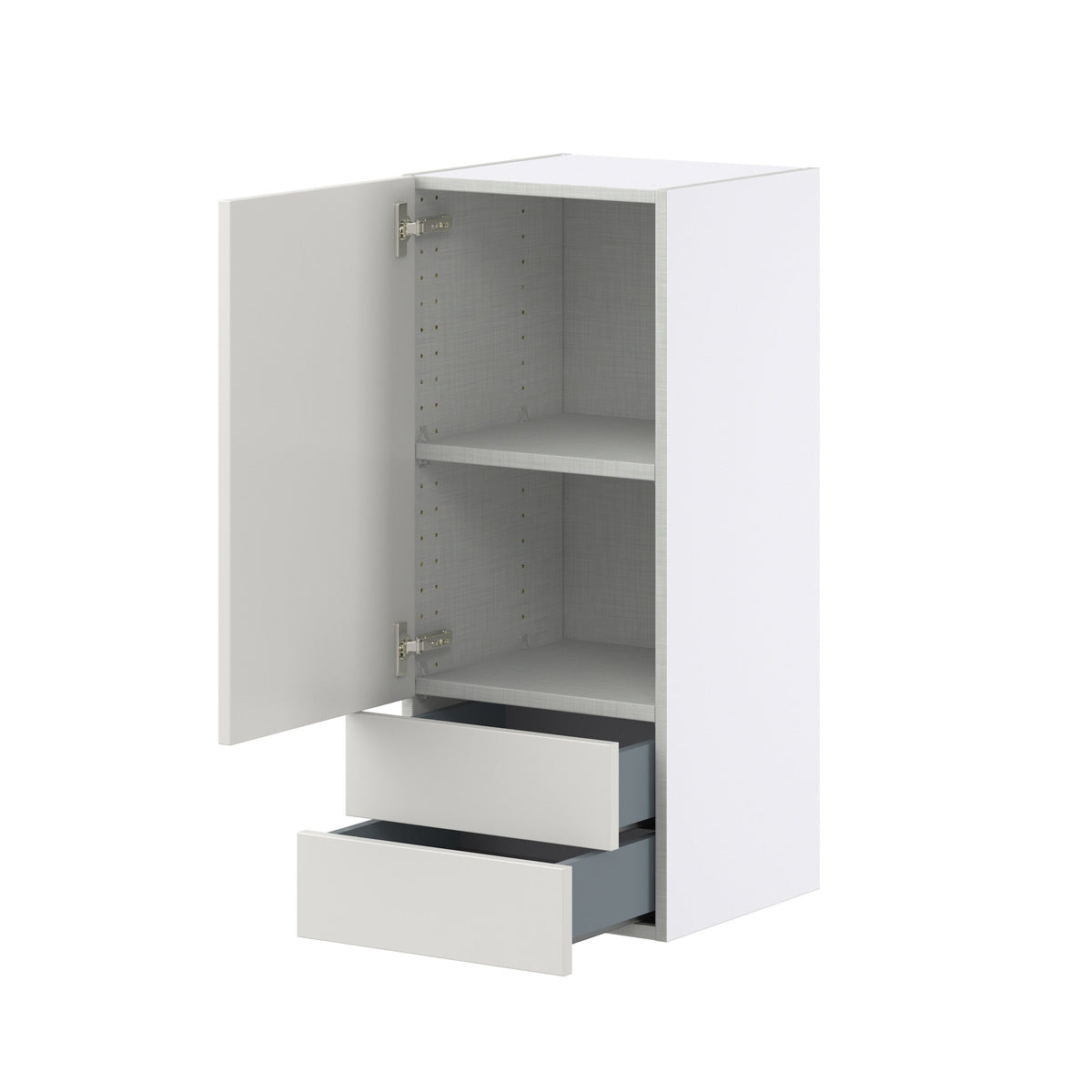 Hugo&Borg Belcourt 15-in W x 35-in H x 14-in D Gray Painted 2-Drawers Wall Fully Assembled Cabinet (Recessed Panel Shaker Style)