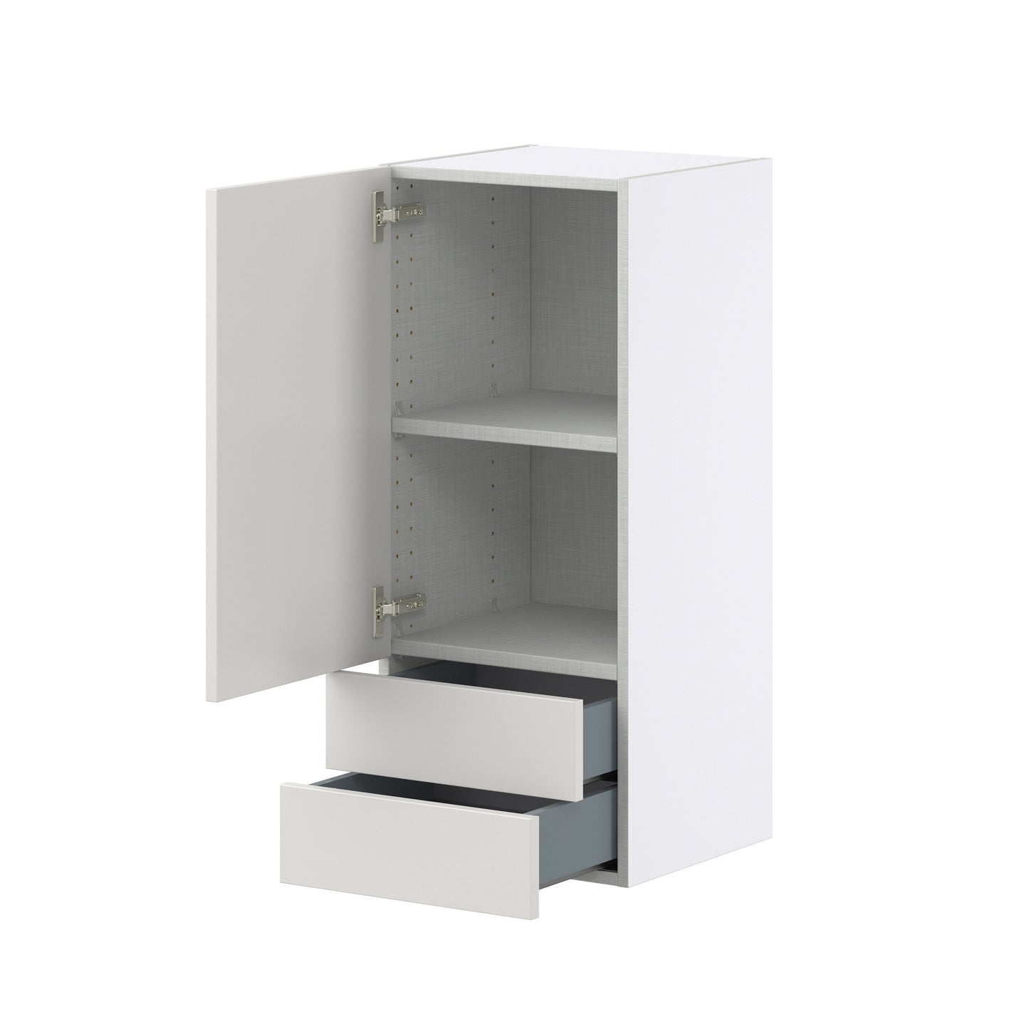 Hugo&Borg Belcourt 15-in W x 35-in H x 14-in D Gray Painted 2-Drawers Wall Fully Assembled Cabinet (Recessed Panel Shaker Style)