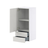Hugo&Borg Belcourt 15-in W x 35-in H x 14-in D Gray Painted 2-Drawers Wall Fully Assembled Cabinet (Recessed Panel Shaker Style)