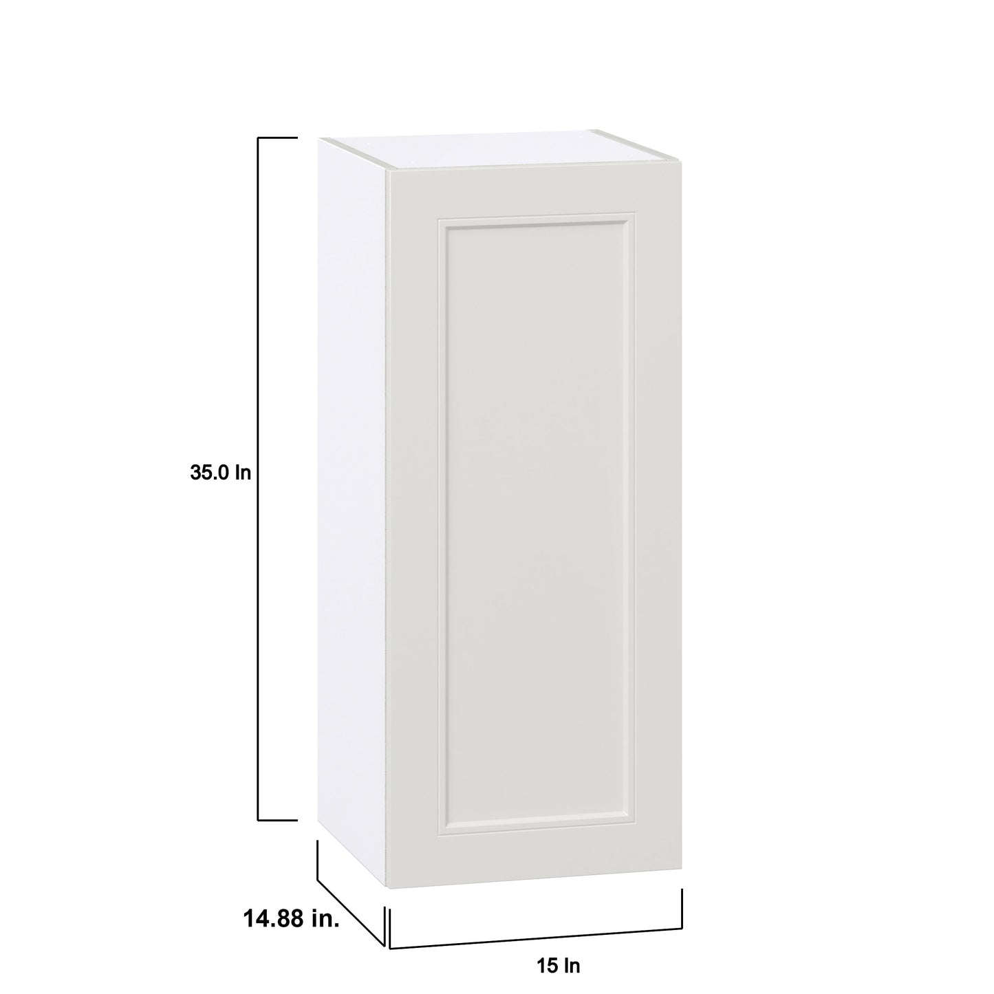 Hugo&Borg Belcourt 15-in W x 35-in H x 14-in D Gray Painted Wall Fully Assembled Cabinet (Recessed Panel Shaker Door Style)