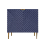 Clihome 15.75-in W x 31-in H Mdf Navy Freestanding Utility Storage Cabinet