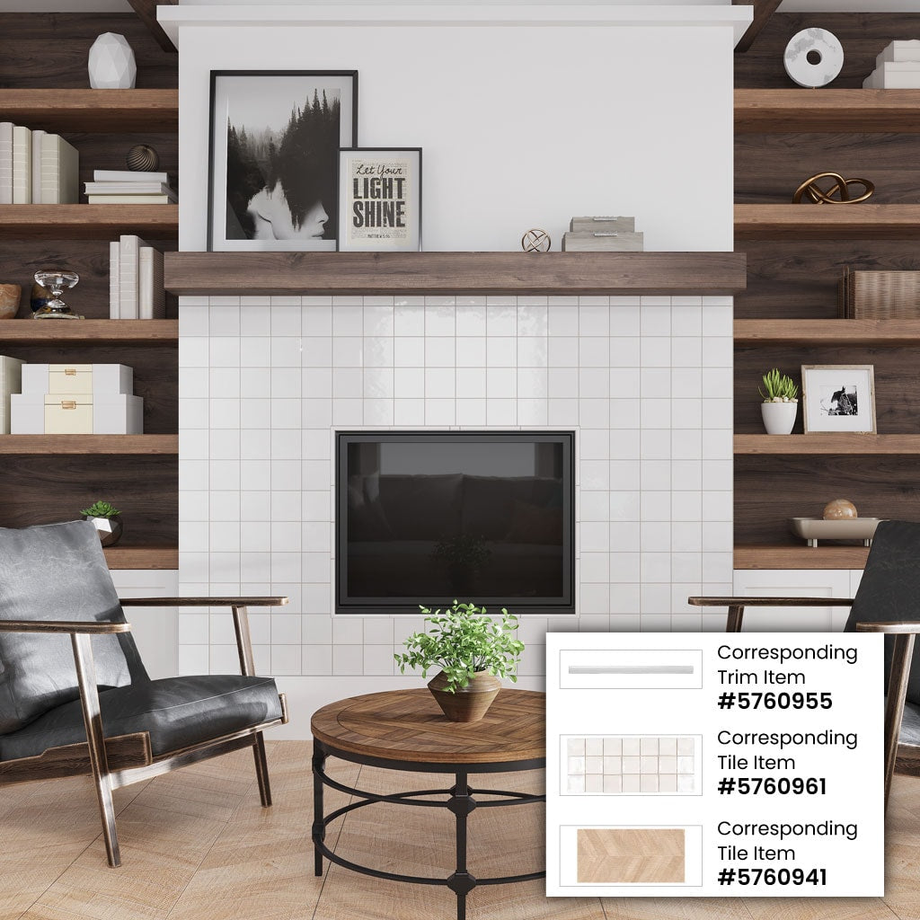 Apollo Tile Silken Ivory White 4-in x 4-in Glossy Ceramic Stone Look Floor and Wall Tile (5.38-sq. ft/ Carton)