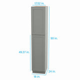 RELIABILT Overlake 18-in W x 90-in H x 24-in D Gray Pantry Ready To Assemble Plywood Cabinet (Recessed Panel Shaker Door Style)