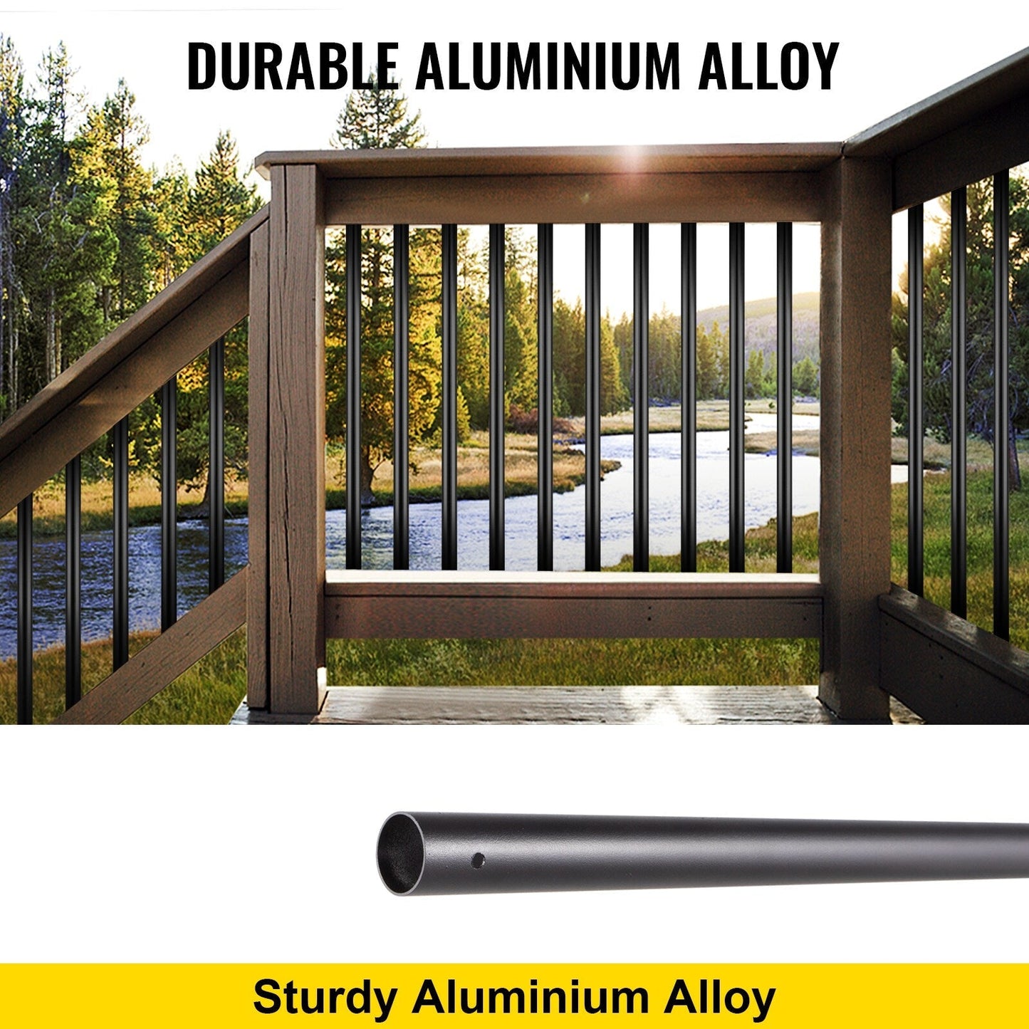 VEVOR 51 Pack Classic Composite Series 0.75-in x 0.75-in x 3-ft Aluminum Alloy Deck Post