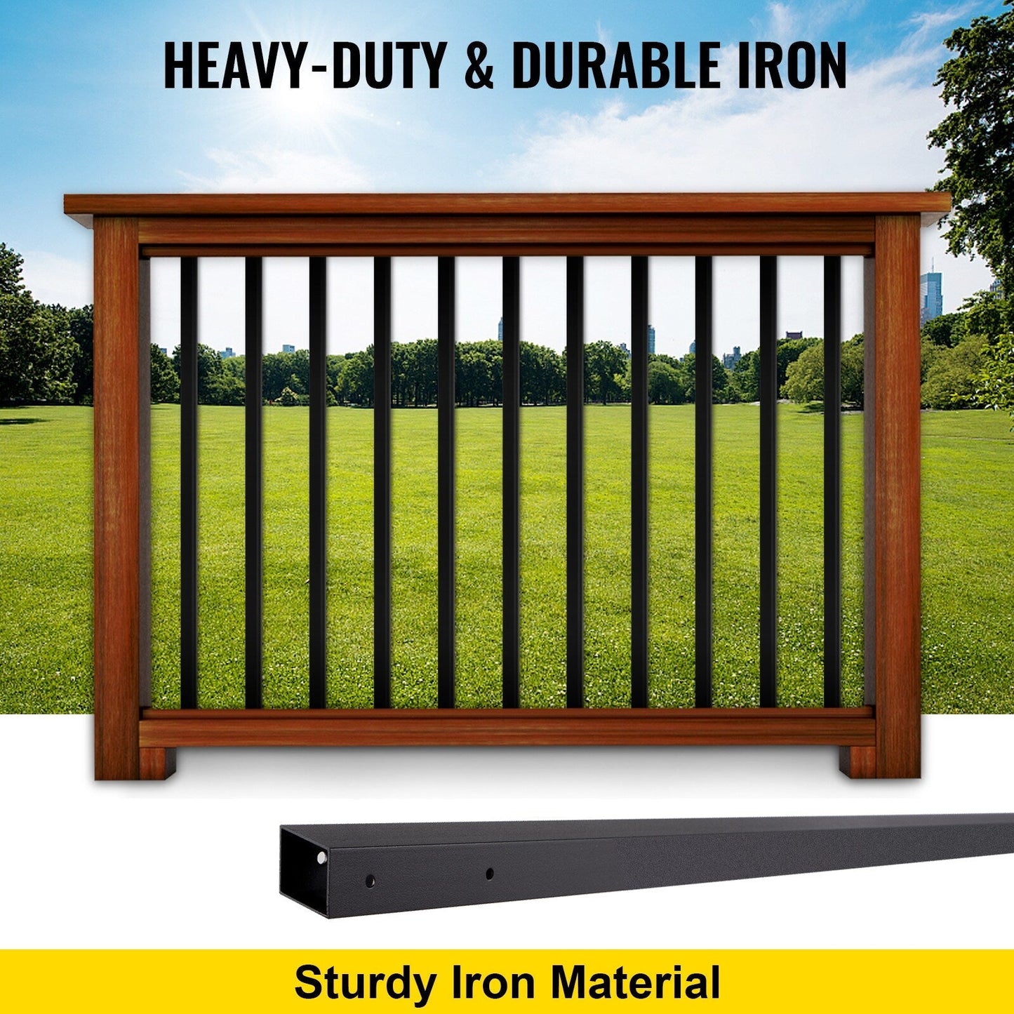 VEVOR Classic Composite Series 0.5-in x 0.5-in x 4-ft Iron Deck Post