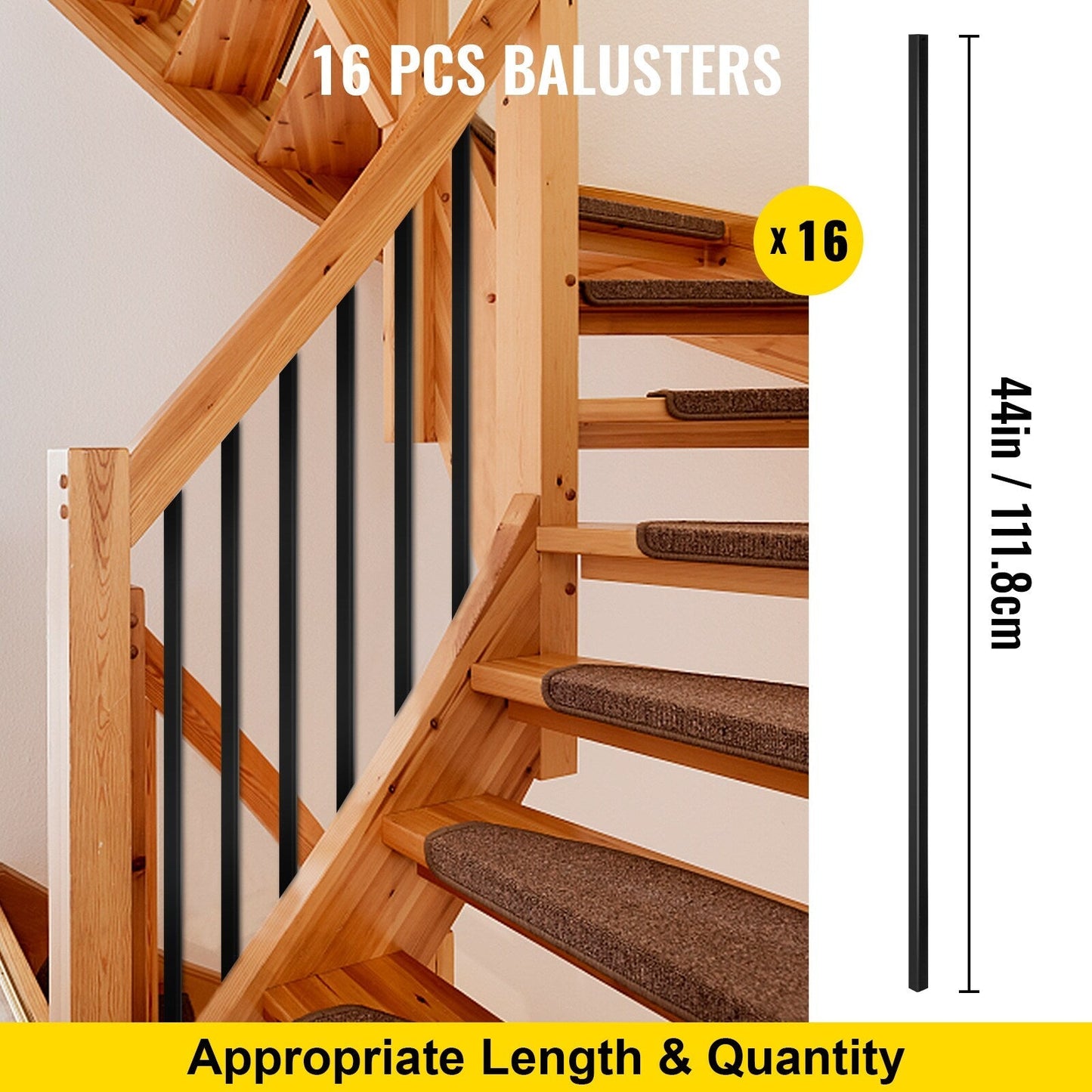 VEVOR Classic Composite Series 0.5-in x 0.5-in x 4-ft Iron Deck Post
