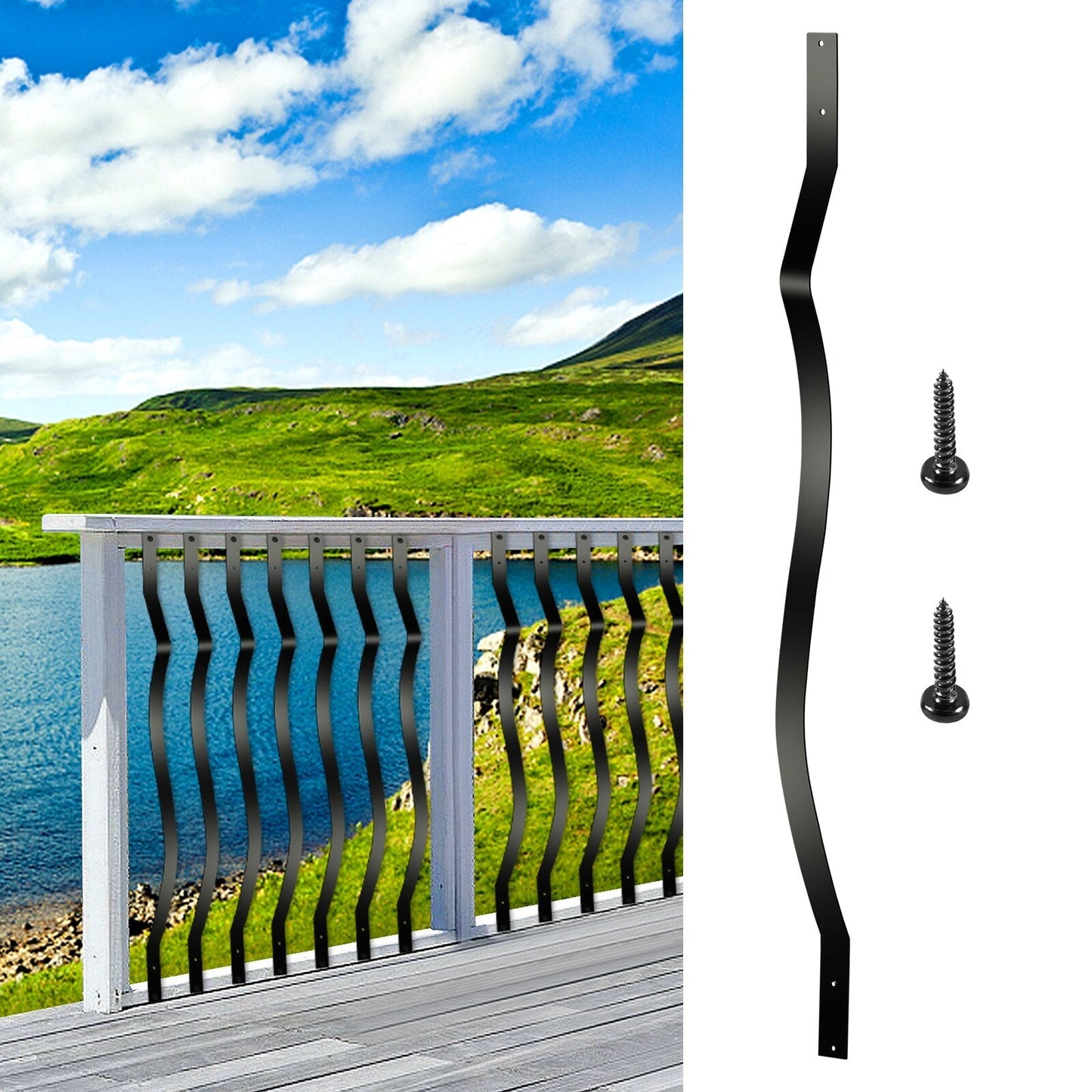 VEVOR Classic Composite Series 1-in x 1-in x 3-ft Aluminum Alloy Deck Post